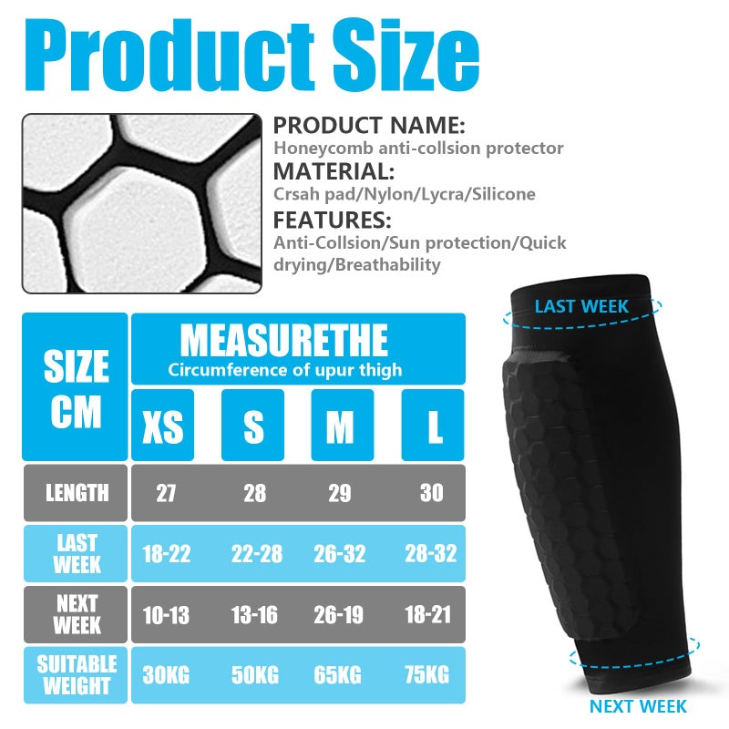 BIRDDIE Soccer Shin Guards Shin Pads for Kids Youth Adult, Calf Compression Sleeve with Honeycomb Pads, Support for Shin Splint Baseball Boxing Kickboxing MTB - Image 2