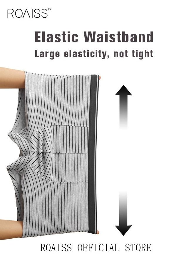 roaiss - 4 Packs of Men Boxer Briefs Shorts Breathable Soft Underwear Summer High Stretch Seamless Underwear - Image 1