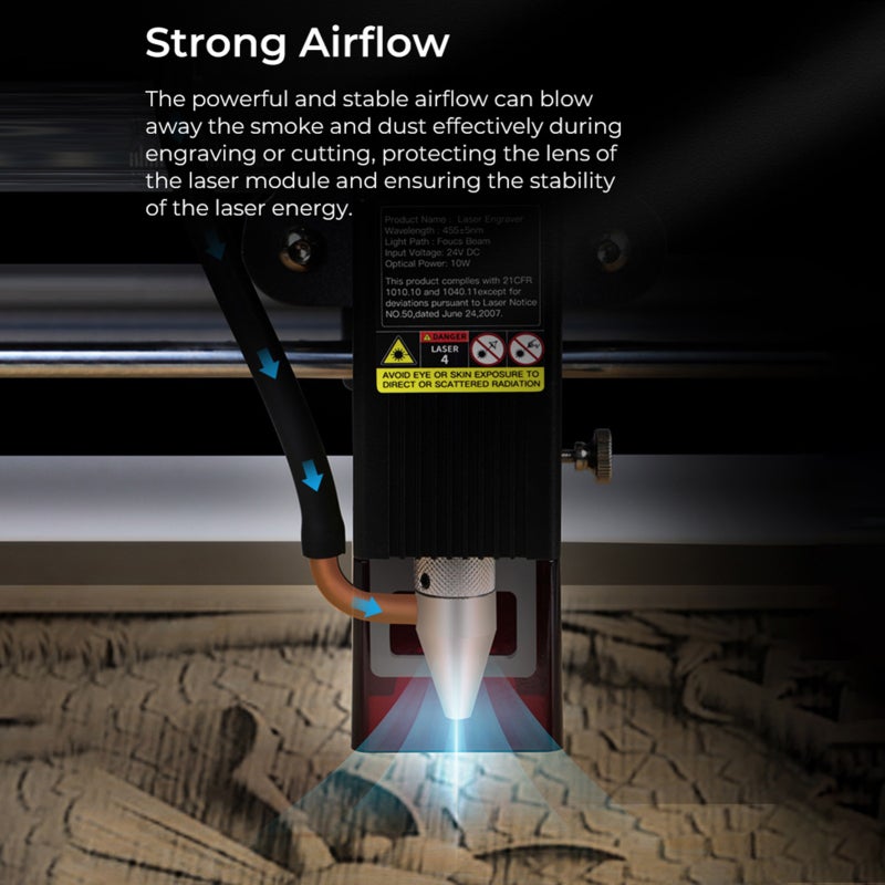 Air Assist Pump Kit: 0-22L/Min Adjustable Airflow - Low Working Noise Air Assist for CR-Laser Falcon 10W Engraving CNC Cutting Machine - Image 5