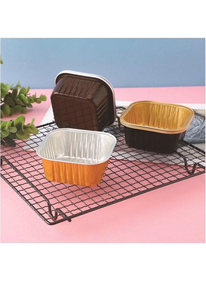Household Aluminum Foil Tin Paper Box Air Fryer Special Disposable Cake Pudding Baking Mold Small Cup-Specifications:Pink Round 125ml-Color:Without Cover  - Image 4