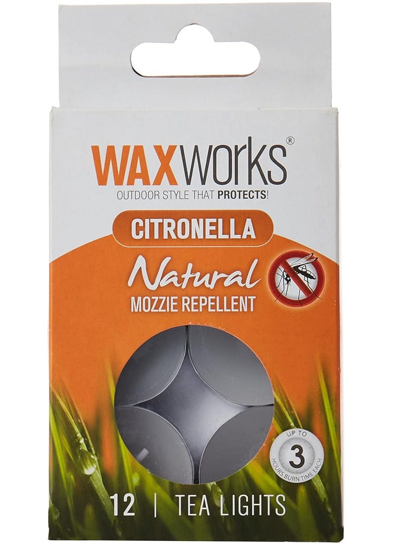 Waxworks Citronella Tea Lights 12Pcs  - Image 1
