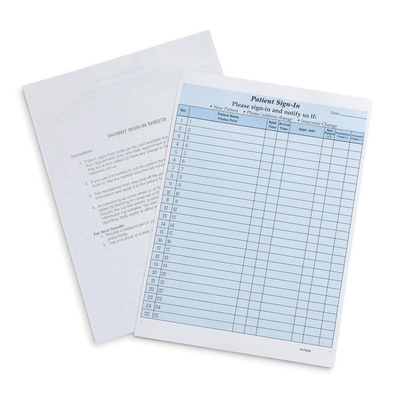 Blue Summit Supplies 125 Patient Sign in Sheets, HIPAA Compliant, Peel Off Adhesive Labels Carbonless 3 Part Forms with, for Privacy in Doctor, Medical, Dental Office, Blue, 125 Pack - Image 4