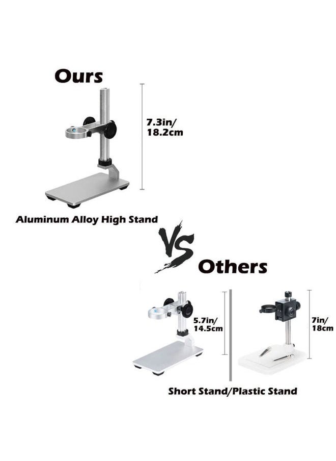 Ninyoon Universal Microscope Stand Pro, Stable Professional Aluminum Alloy Scope Base Holder Support Bracket for Max Diameter 1.4" USB Digital Wireless WiFi Microscope Endoscope Magnifier Camera  - Image 2