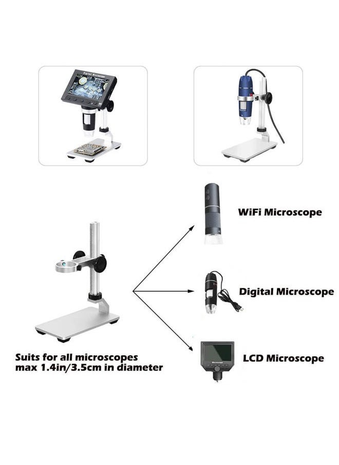 Ninyoon Universal Microscope Stand Pro, Stable Professional Aluminum Alloy Scope Base Holder Support Bracket for Max Diameter 1.4" USB Digital Wireless WiFi Microscope Endoscope Magnifier Camera  - Image 4