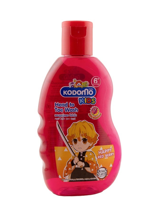 Kodomo Head to Toe Wash Happy Red Berry 200 ml