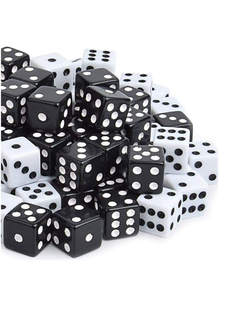 SYOSI 6 Sided Dice Set 16mm Acrylic Dice 2 Color for Playing Games Dice Games, Math Games, Party Favors, Toy Gifts or Teaching Kids Math Board Games, Activity, Party Favors 100 Pieces - Image 1