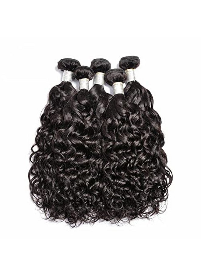 Czrleaty Brazilian Water Wave 5Bundles(50G/Bundle) With 4X4 Lace Closure Wet And Wavy Bundles With Closure Deep Curly Human Hair Bundles With Closure(10/10/10/10/10+10)  - Image 3