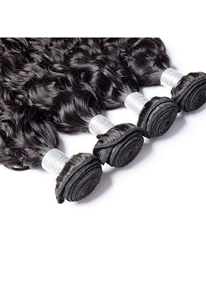 Czrleaty Brazilian Water Wave 5Bundles(50G/Bundle) With 4X4 Lace Closure Wet And Wavy Bundles With Closure Deep Curly Human Hair Bundles With Closure(10/10/10/10/10+10)  - Image 5