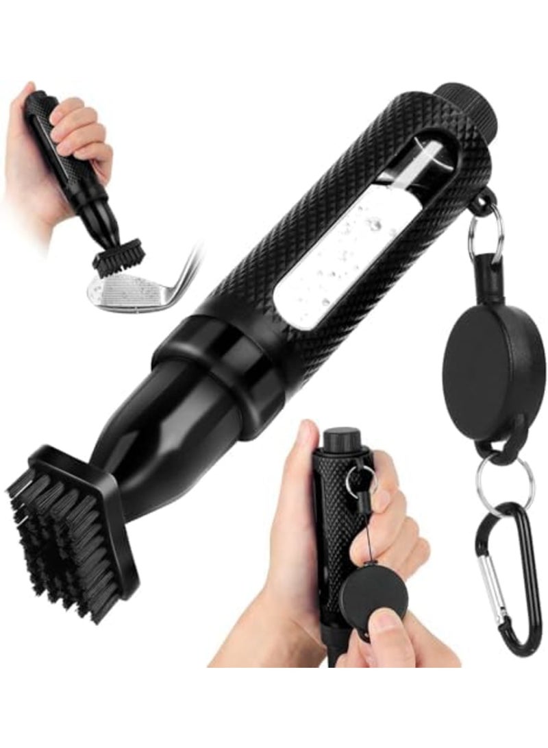 Barakah ملحقات الجولف، فرشاة تنظيف الأندية مع زجاجة رش الماء، منظف ميكروفايبر للأخاديد لحقائب الجولف مع مشبك قابل للسحب، مجموعة مناشف، هدية مثالية للرجال (أسود) - Image 1