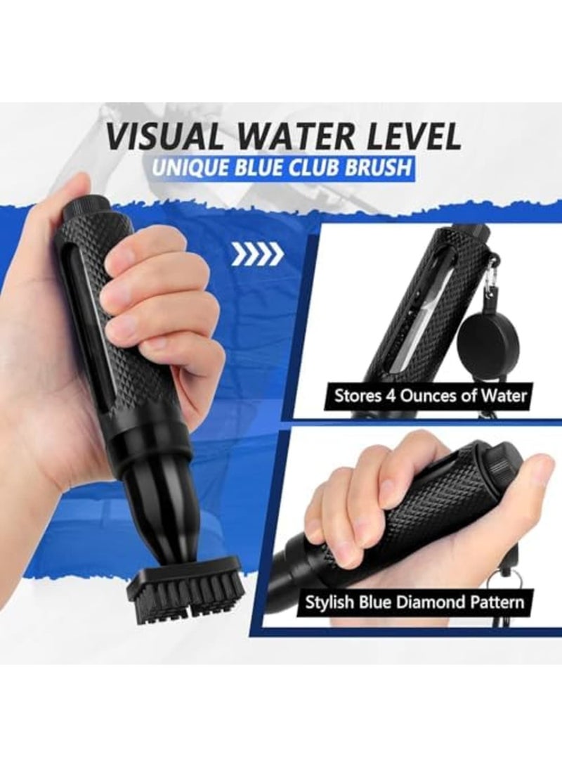 Barakah ملحقات الجولف، فرشاة تنظيف الأندية مع زجاجة رش الماء، منظف ميكروفايبر للأخاديد لحقائب الجولف مع مشبك قابل للسحب، مجموعة مناشف، هدية مثالية للرجال (أسود) - Image 3