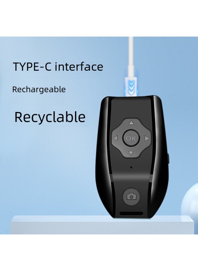 Rechargeable Mobile Phone Remote Controller Self-timer Video Praise E-book Page Flip Drama Projections Multifunctional Remote Controller-Color:Black Bag + Data Line + Manual - Image 2