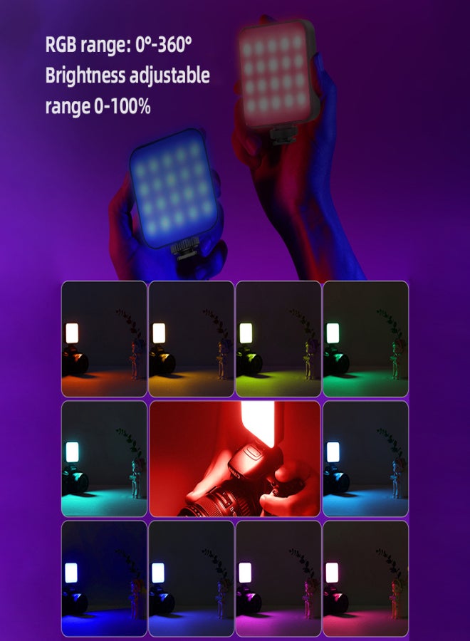 أندوير مصباح فيديو صغير T64RGB جيب LED ضوء RGB ضوء التصوير الفوتوغرافي 2500K-9000K±200K درجة حرارة اللون CRI ≥ 95 مع 65 قطعة من الخرز 3 حوامل الأحذية الباردة للبث المباشر استوديو المنزل التصوير التجاري - Image 2