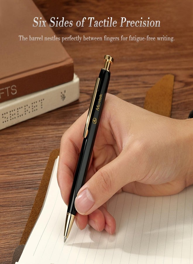MCNTEIK Black Click Pen With 24K Gold Finish, Fine lacquer work, Exquisite Gel Pen Gift Set for Men & Women, ADMOK Black refill, Office Supplies, Professional, Executive, Nice Retractable Pen - Image 5