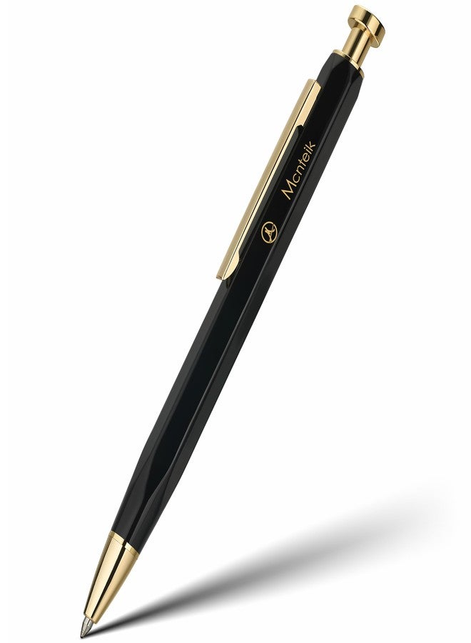 MCNTEIK Black Click Pen With 24K Gold Finish, Fine lacquer work, Exquisite Gel Pen Gift Set for Men & Women, ADMOK Black refill, Office Supplies, Professional, Executive, Nice Retractable Pen - Image 1