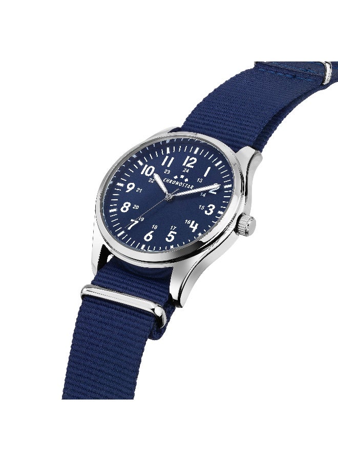 Chronostar Men's Blue Round Analog Dial with Blue Nylon Band Watch - 39mm - R3751313003 - Image 2