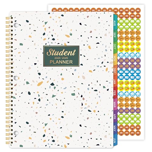 Indeme Student Planner 2025-2026 - Weekly and Monthly Planner2025-2026 with Colorful Tabs & Stickers, Aug. 2025 - June 2026, 9" x 11", School Planner for Middle or High School - Image 1