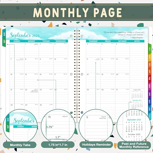 Indeme Student Planner 2025-2026 - Weekly and Monthly Planner2025-2026 with Colorful Tabs & Stickers, Aug. 2025 - June 2026, 9" x 11", School Planner for Middle or High School - Image 3