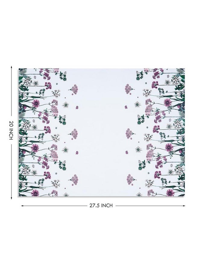 naqsh NAQSH Dish Towels for Kitchen Cotton Towel Set Printed Multi Purpose Reusable Dish Cloths (Pack of 3) (20" x 27.5", Multi Purple Flower)  - Image 3
