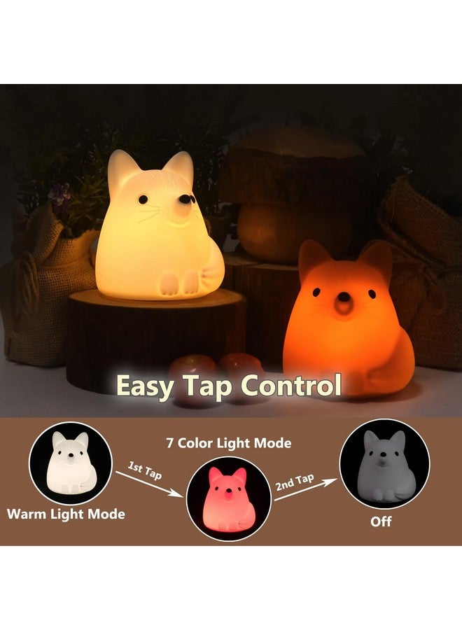 TriPro Fox Silicone Nursery Night Light,Auto Shut Down,Room Decor Desk Lamp Bedroom Decorations - Image 3