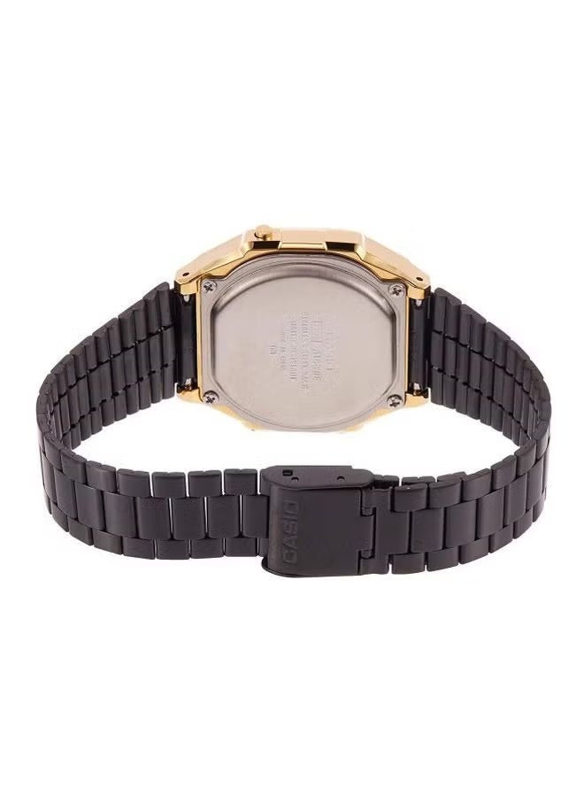CASIO Vintage Gold & Black Digital Watch – Illuminator LED Display, Alarm Chronograph, Water-Resistant, Retro Style Timepiece with Electro Luminescence & Stainless Steel Band - Image 2