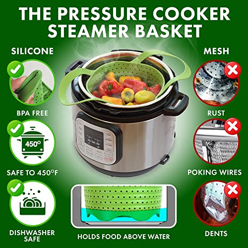 Avokado Silicone Steamer Basket for 8qt Instant Pot [3qt, 6qt avail], Other Pressure Cookers - 100% Food Safe, BPA-Free, Dishwasher Safe Collapsible Vegetable Steamer Basket & Strainer - Image 2