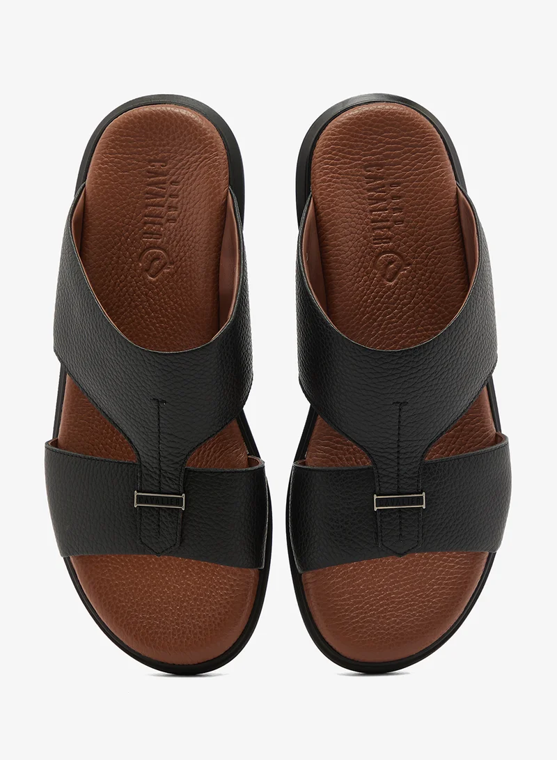 UOMO Cavalier Black Comfort Leather Arabian Sandals for Men | Best Price UAE