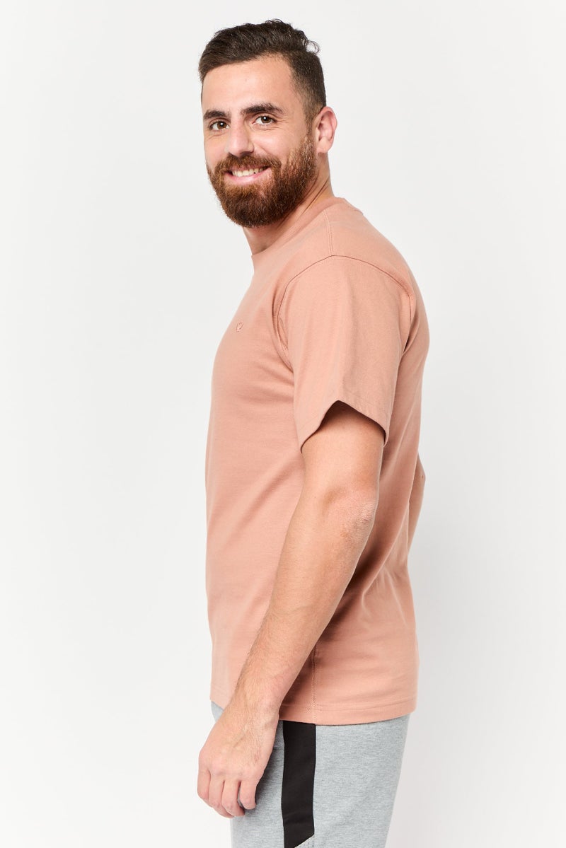 adidas Originals Men Sportswear Fit Short Sleeves Outdoor T-Shirt, Brown - Image 3
