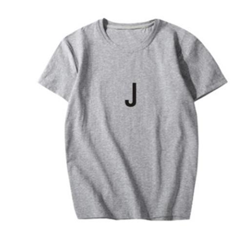 kpop Youth League 7th Anniversary Abbreviation Member Name Surrounding Should Aid Song Playing Clothing Same Style Short Sleeve T-shirt Male and Female Couples Jin Shuo Jin J (Grey)