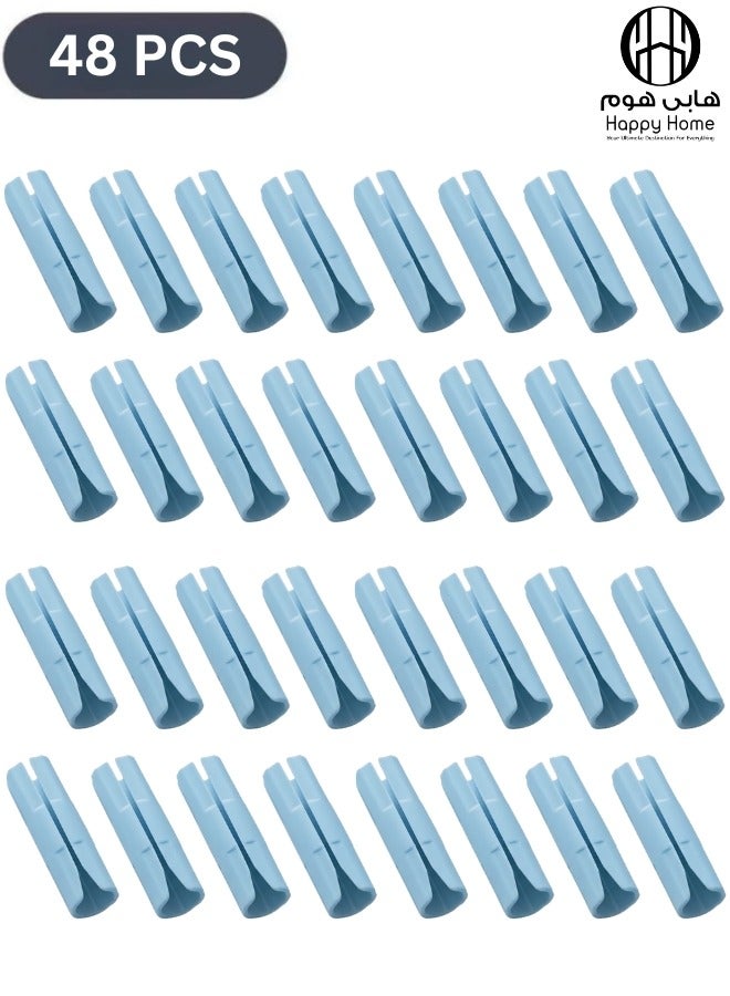 هابي هوم 48 قطع من مشابك ملاءات السرير ومثبتات المراتب ومثبتات الأريكة وأشرطة تثبيت مقاومة للانزلاق للحفاظ على ملاءات السرير محكمة (أزرق) - Image 1