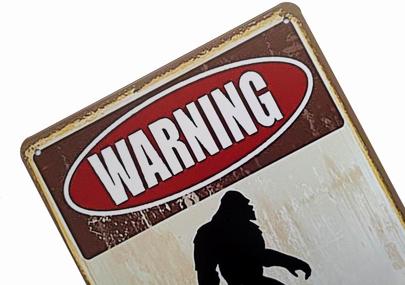ERLOOD Warning Property Protected by Big Foot Funny Outdoor Home Yard Road Garden Metal Sign Vintage Decor 12 X 8 - Image 2