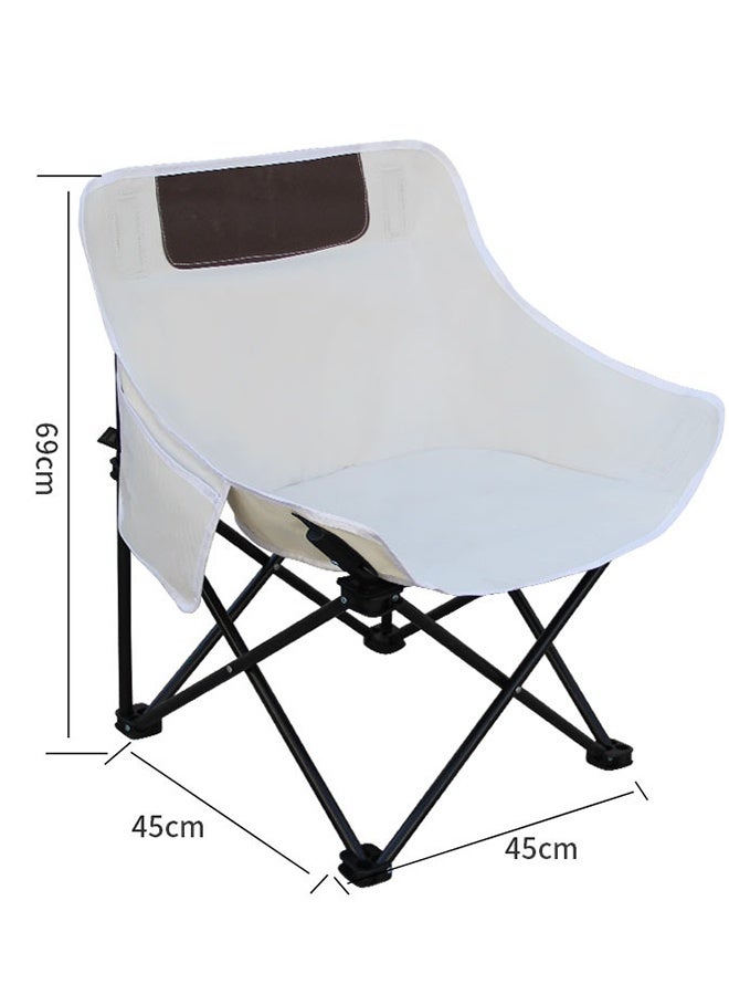 كرسي قمري قابل للطي وخفيف الوزن وقابل للحمل، مصنوع من قماش عالي الجودة، مثالي للتخييم في الهواء الطلق وصيد الأسماك والحفلات والشاطئ والنزهات والسفر والنزهات الخارجية، 69*45*45 - Image 1