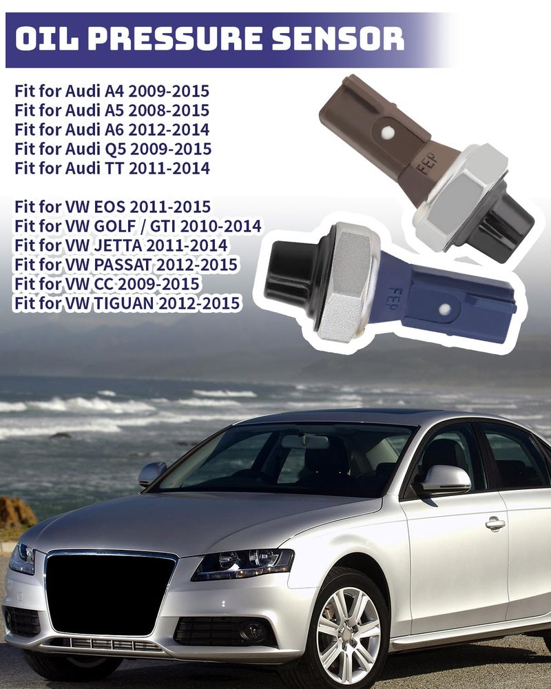 YUANTUO Oil Pressure Sensor Fit for Audi A4 A5 A6 Q5 TT, Fit for VW EOS Golf GTI Jetta Passat CC TIGUAN, Brown and Blue 2Pcs - Image 2