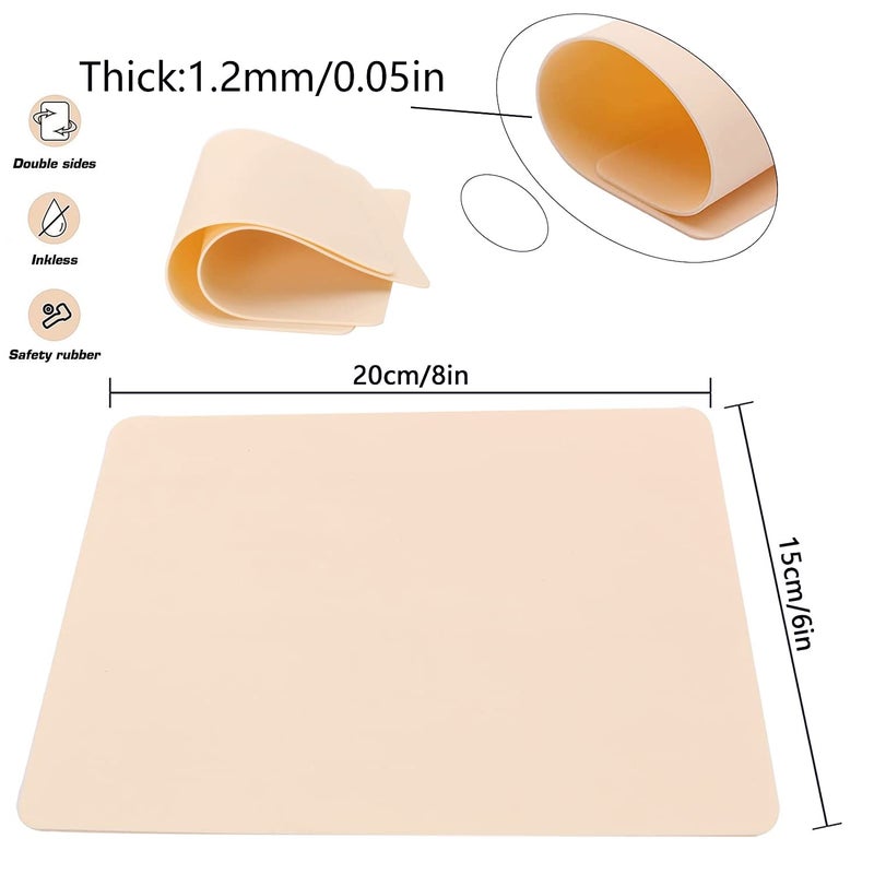 CICITOYWO 5 Pcs Blank Tattoo Skin Practice, Fake Skin Double Sides 8x6in Tattooing Microblading Eyebrow Practice Skin Kit Tattoo Supplies for Tattoo Beginners and Experienced Tattoo Artists (5pcs) - Image 3