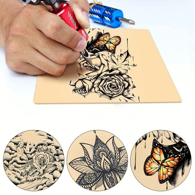 CICITOYWO 5 Pcs Blank Tattoo Skin Practice, Fake Skin Double Sides 8x6in Tattooing Microblading Eyebrow Practice Skin Kit Tattoo Supplies for Tattoo Beginners and Experienced Tattoo Artists (5pcs) - Image 4