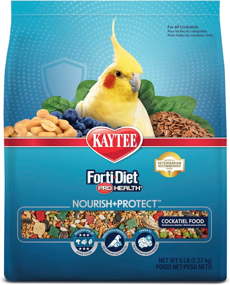 Kaytee Forti-Diet Pro Health Cockatiel Pet Bird Food, 5 Pound - Image 1