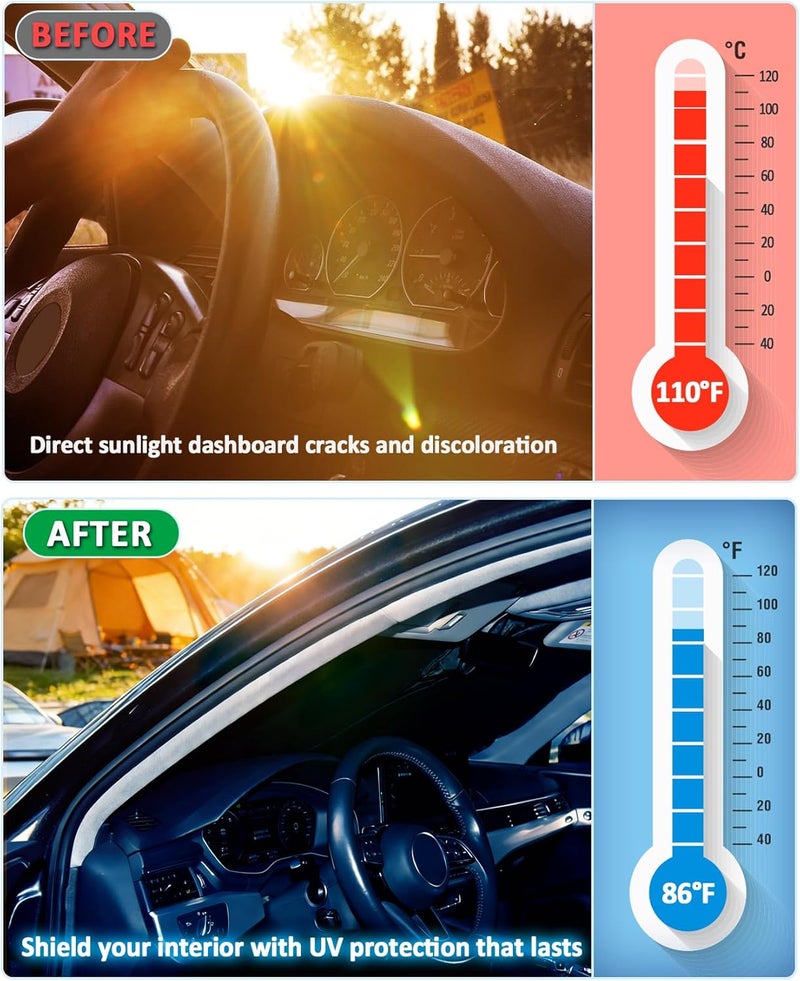 مظلة شمس لسيارة GLE 350 450، مظلة زجاج أمامي مناسبة لسيارات مرسيدس GLE 350 450 للأعوام 2020 2021 2022 2023 2024 2025 2026، ملحقات غطاء زجاج أمامي، واقي سيارة، يحجب الأشعة فوق البنفسجية والحرارة - Image 4