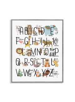 Stupell Industries Stupell Industries Boho Animal ABCs Grey Framed Wall Art, 11x14, Design by Artist Erica Billups  - Image 1