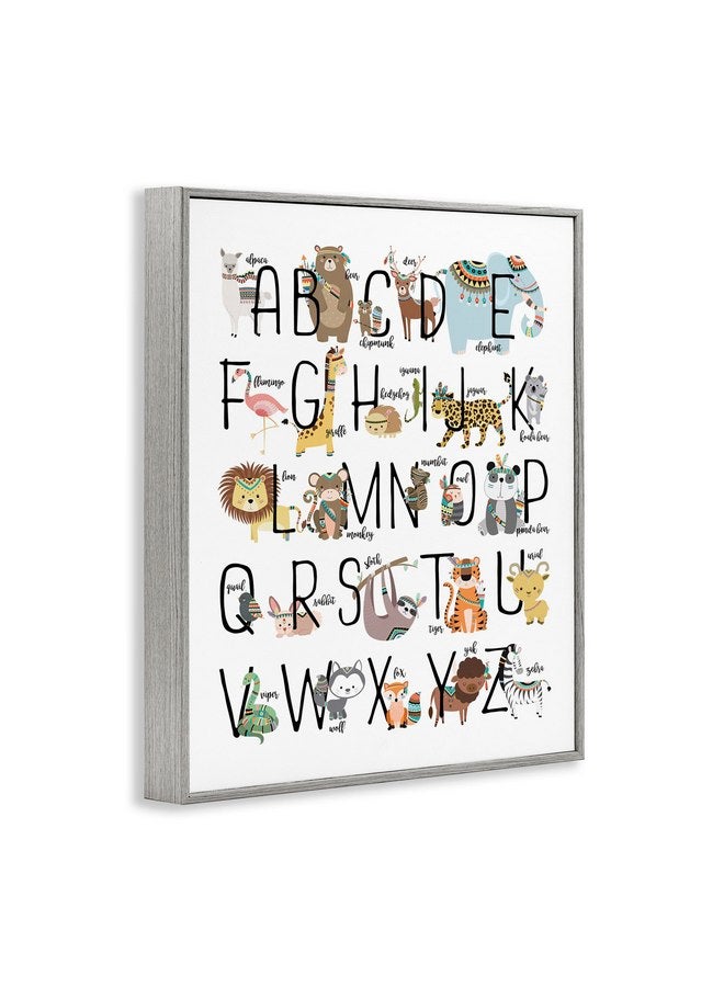Stupell Industries Boho Animal ABCs Grey Framed Wall Art, 11x14, Design by Artist Erica Billups - Image 3