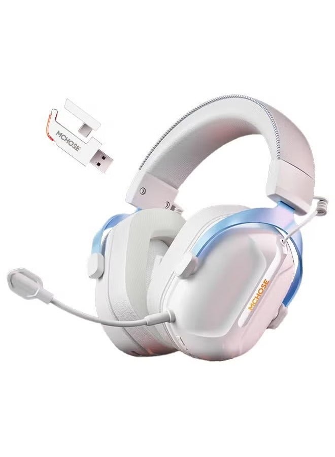 مكشوزي سماعه قيمنق S9 Pro، لاسلكية وسلكية 2.4 جيجاهرتز/بلوتوث، مشغلات 50 مم، صوت محيطي 7.1، زمن انتقال منخفض للغاية 15 مللي ثانية، بطارية 55 ساعة، ميكروفون قابل للفصل بتقنية إلغاء الضوضاء بالذكاء الاصطناعي، وسادات أذن موصلة للجليد، أوضاع موسيقى/ألعاب، MC-S9-4 - Image 1