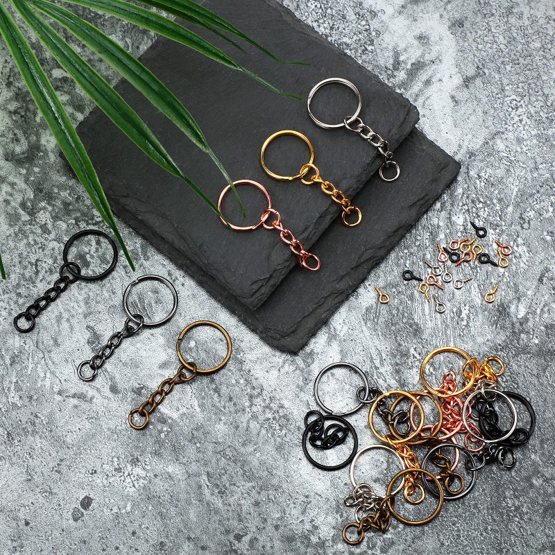 Hotop 360 Pcs Key Rings for Crafts Keychain Making Kit Including 90 Open Jump Rings Connectors, 180 Small Screw Eye Pins Hooks Bulk for DIY Keychain Supplies Crafts Jewelry Making(20 mm,Mixed Color) - Image 4