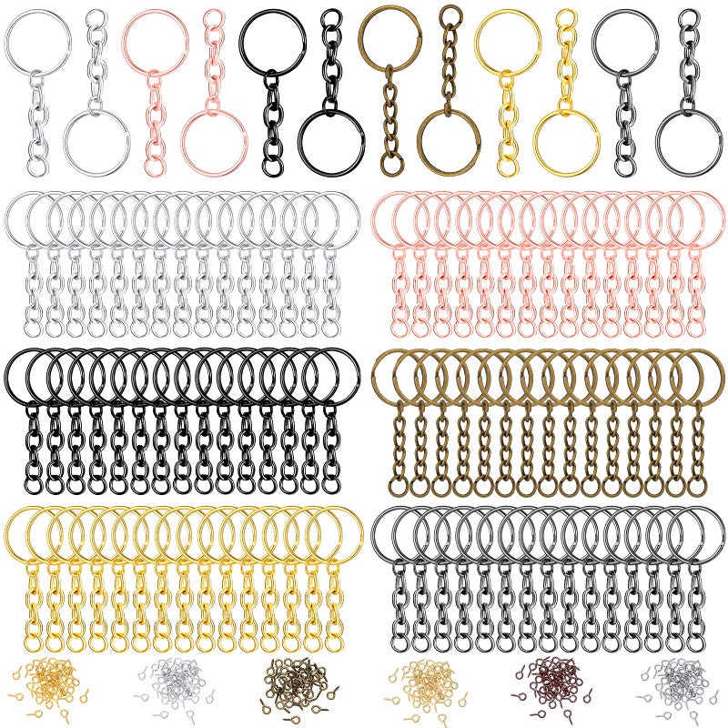 Hotop 360 Pcs Key Rings for Crafts Keychain Making Kit Including 90 Open Jump Rings Connectors, 180 Small Screw Eye Pins Hooks Bulk for DIY Keychain Supplies Crafts Jewelry Making(20 mm,Mixed Color) - Image 1