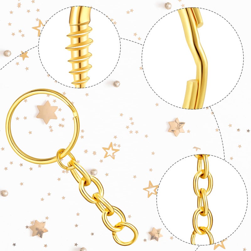 Hotop 360 Pcs Key Rings for Crafts Keychain Making Kit Including 90 Open Jump Rings Connectors, 180 Small Screw Eye Pins Hooks Bulk for DIY Keychain Supplies Crafts Jewelry Making(20 mm,Mixed Color) - Image 3