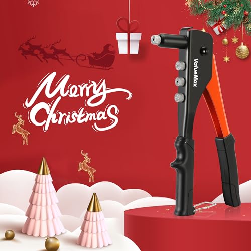 ValueMax 4-in-1 Hand Riveter/Rivet Gun, Pop Rivet Tool Kit with 200 Rivets - 3/32-inch, 1/8-inch, 5/32-inch, 3/16-inch, 4 Interchangeable Nosepieces, Suitable for Metal - Image 2