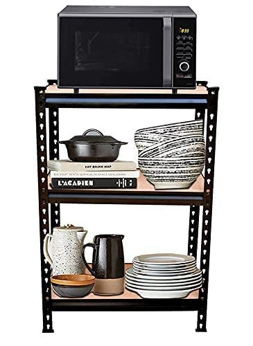 NAVRANG 36x36x18 Inches 3 Shelves Black Matte Finish Adjustable Shelving Unit Storage Display Rack Boltless Rivet