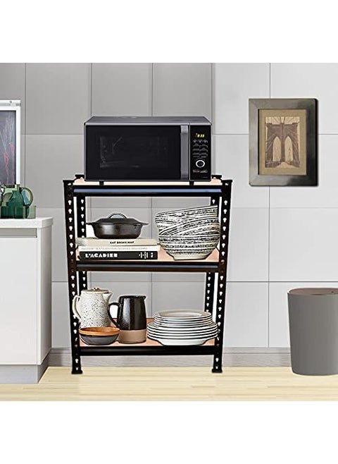 NAVRANG 36x36x18 Inches 3 Shelves Black Matte Finish Adjustable Shelving Unit Storage Display Rack Boltless Rivet