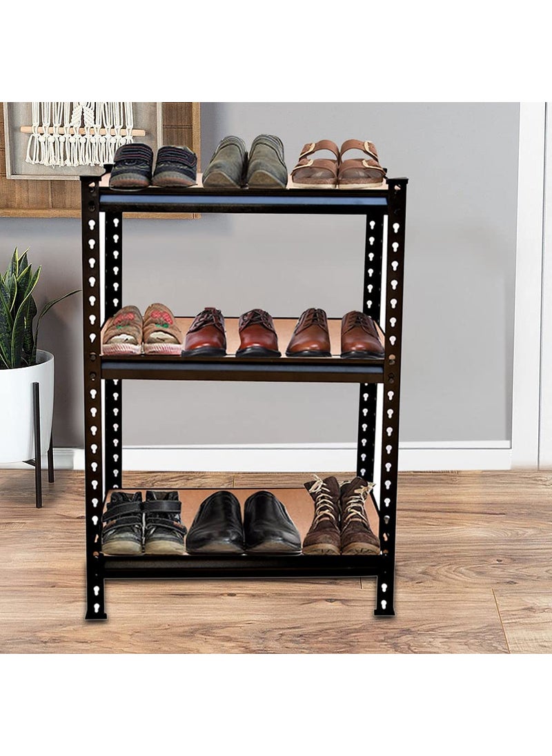 NAVRANG 36x36x18 Inches 3 Shelves Black Matte Finish Adjustable Shelving Unit Storage Display Rack Boltless Rivet