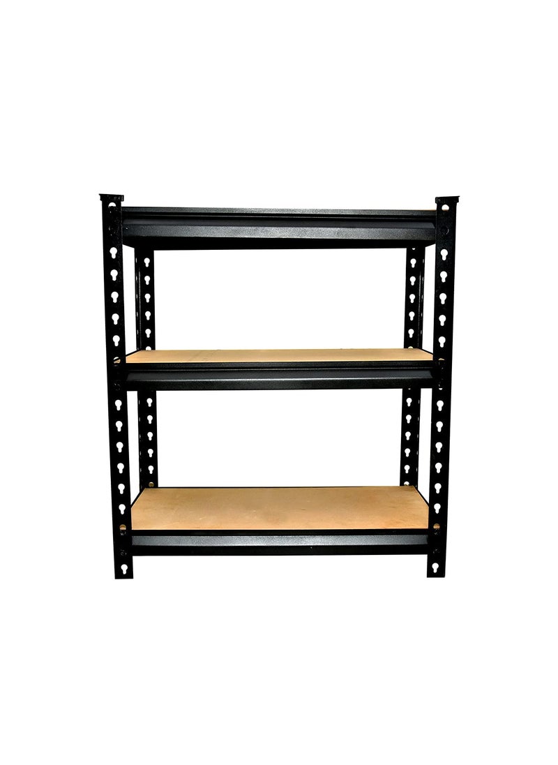 NAVRANG 36x36x18 Inches 3 Shelves Black Matte Finish Adjustable Shelving Unit Storage Display Rack Boltless Rivet