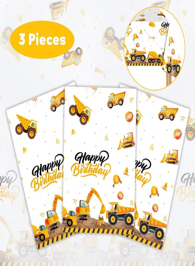 Eoopoon Kids Construction Truck Tablecloths, 3 Pack 54 x 108 Inch Disposable Party Table Covers, Construction Table Cloth for Boys Birthday, Toddler, Truck-Themed Party Decorations - Image 3