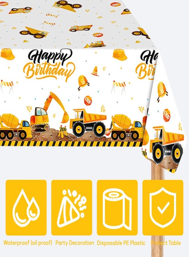 Eoopoon Kids Construction Truck Tablecloths, 3 Pack 54 x 108 Inch Disposable Party Table Covers, Construction Table Cloth for Boys Birthday, Toddler, Truck-Themed Party Decorations - Image 4