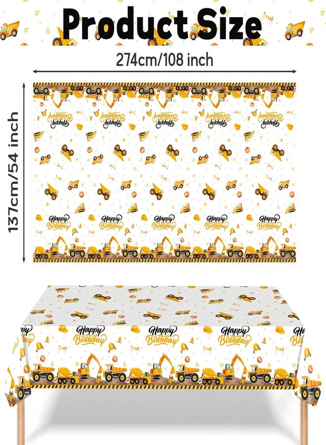 Eoopoon Kids Construction Truck Tablecloths, 3 Pack 54 x 108 Inch Disposable Party Table Covers, Construction Table Cloth for Boys Birthday, Toddler, Truck-Themed Party Decorations - Image 2